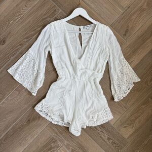 Abercrombie & Fitch Cream Lace Romper